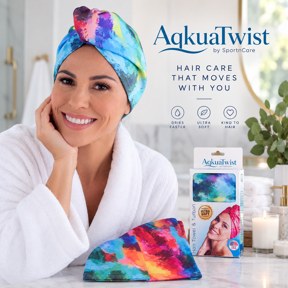 Aqkuatwist (Hair Towel & Turban) Fashion Abstract