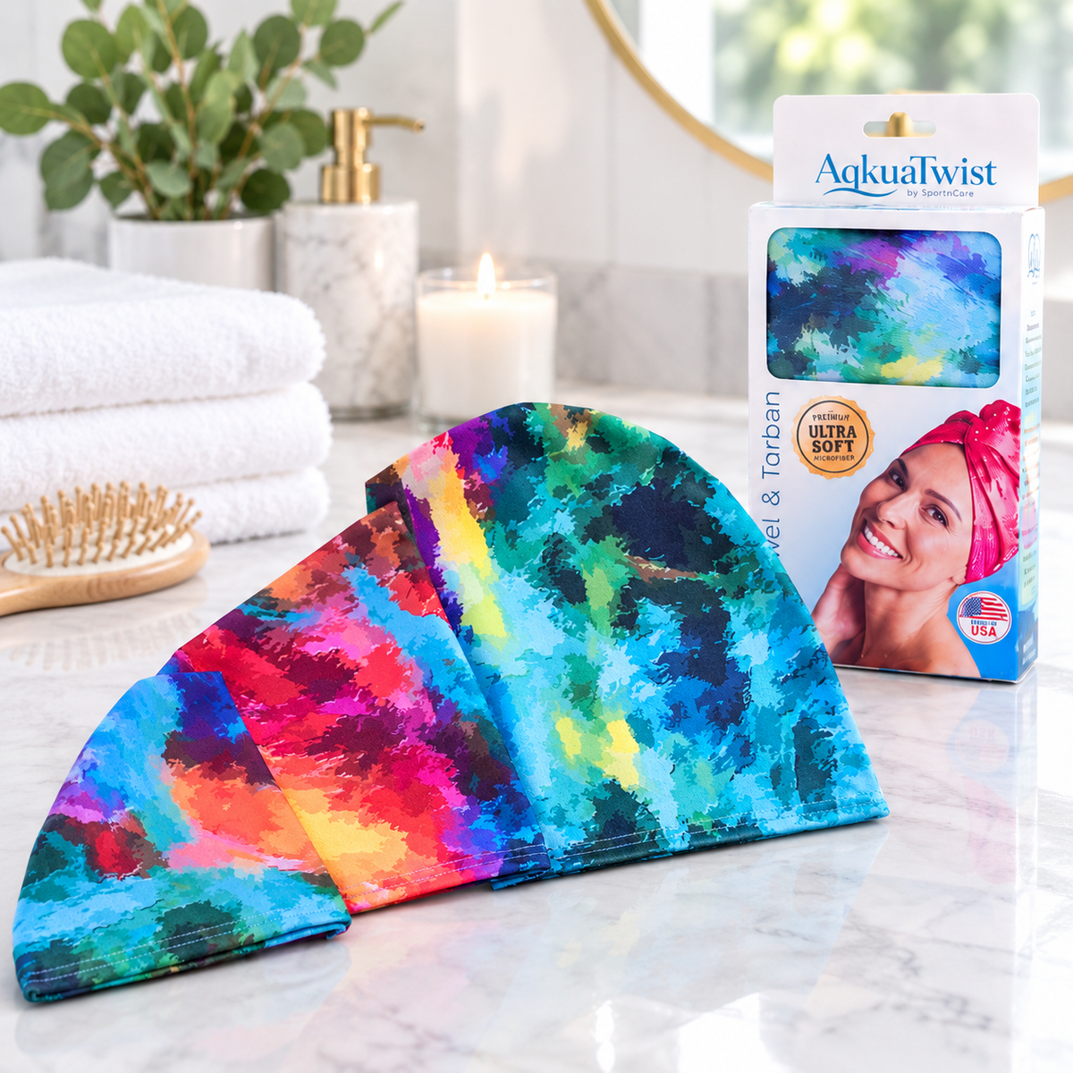 Aqkuatwist (Hair Towel & Turban) Fashion Abstract